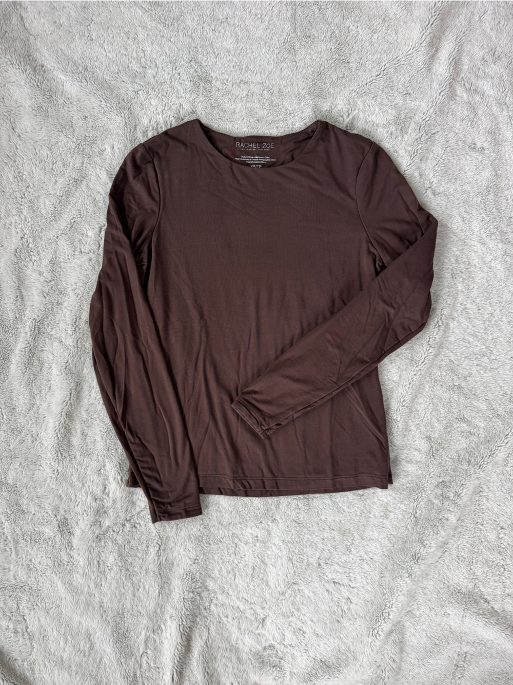 Rachel Zoe Chocolate Brown Long Sleeve Tee